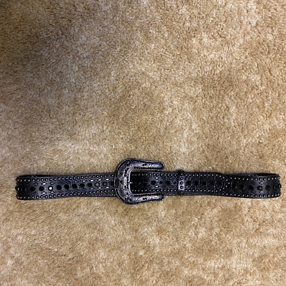 Nocona Black Leather Belt